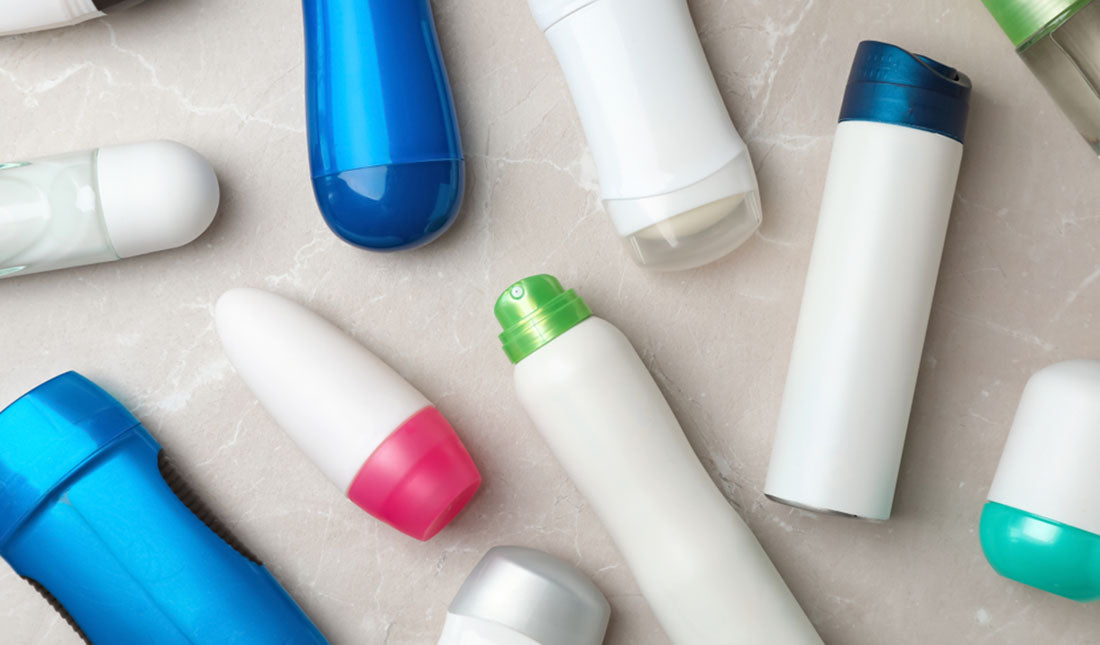 variety of deodorants on table